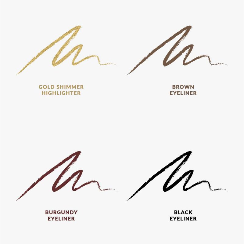 The Quick Flick 4-in-1 Makeup Eyeliner Pen – Black, Brown, Burgundy & Gold Shades – Smudge-Proof, Vegan, Blendable – Long Lasting Eyeliner for Bold & Subtle Looks (fit colors 4 in 1 makeup pen)