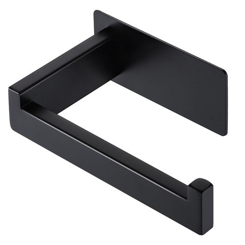 LANC Self-Adhesive Toilet Paper Holder, Matte Black Toilet Tissue Holder Wall Mounted for Bathroom Kitchen, Stick On Paper Roll Holder with No Drilling Rustproof Stainless Steel, A8307MB