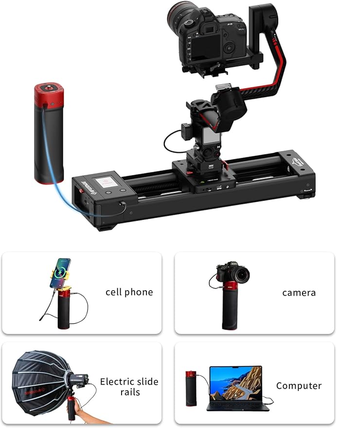 IFOOTAGE PD140H,140W USB-C Camera Power Handle Compatible with Nano II Sliding System, PD 3.1 Portable Battery Grip for Photography, Video Rig, LED Light, Monitor Power Supply, V-Mount Alternative