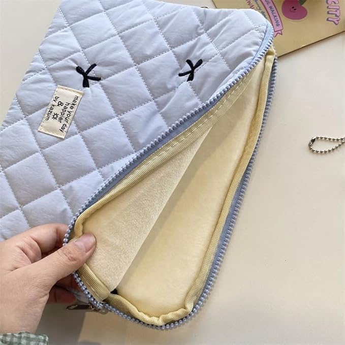 Attria Cute Bow Graphic Carrying Laptop Bag Y2K Preppy Laptop Sleeve Case Bag Kawaii Pad Computer Protect Case Pouch (15-15.6 inch,Blue)