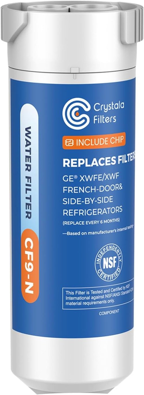 Crystala Water Filter - Compatible Replacement for GE XWFE with Built-In Chip | Pack of 1