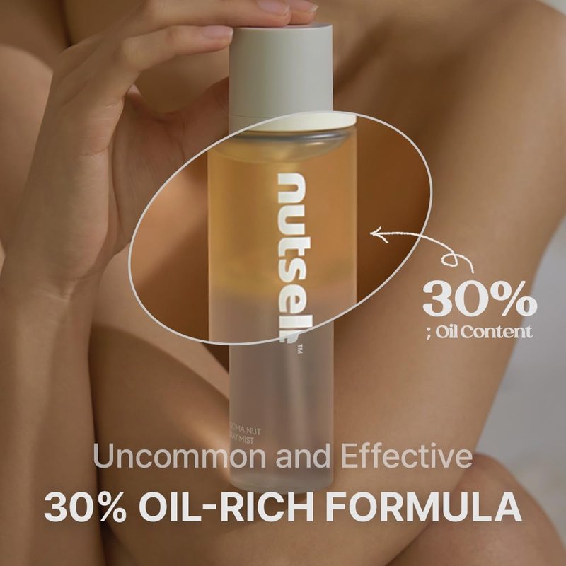 nutseline Aroma Nut Gray Body Mist 130ml Korean Skin Care – Hydrating & Refreshing Aromatherapy Body Mist, Nutri-Oils for Skin Moisture & Radiance, Relaxing Fragrance containing 17 amino acids