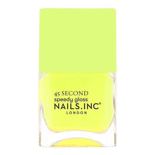 Nails Inc 45 Second Speedy Gloss, Natalie, Pale Yellow, Neon, No Chip, Long Lasting, Quick Dry, Air Dry, Professional Manicures & Pedicures, Fingernails & Toenails, Vegan Nail Polish, 0.47 Fl Oz