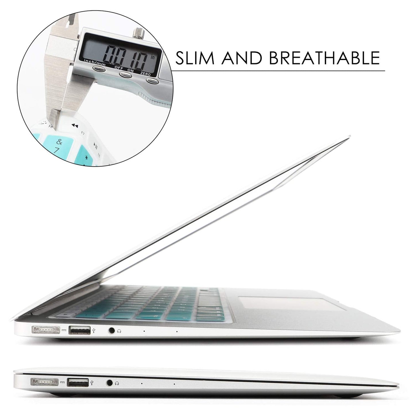Allinside Green Ombre Keyboard Cover Skin for MacBook Pro 13" 15" 17" (2015 or Older Version), MacBook Air 13" A1369/A1466, Older iMac Wireless Keyboard MC184LL/B