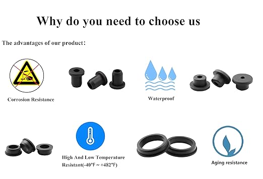 2 pcs 3" Drill Hole，2-1/2" ID Black Silicone Top hat Rubber Grommets for Wiring，Automotive，Firewall，Hole Plug，Desk，Screw，Water and Gas Pipe，Drain，House Siding，Cable Bushing，Glass，Wire Plug