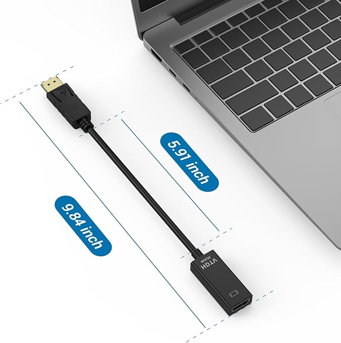 YGKSAA Half a Dozen 4K DisplayPort to HDMI Adapter, 6PCS Gold-Plated Uni-Directional DisplayPort PC to HDMI Screen Converter (Male to Female), Supports 3840x2160@30Hz