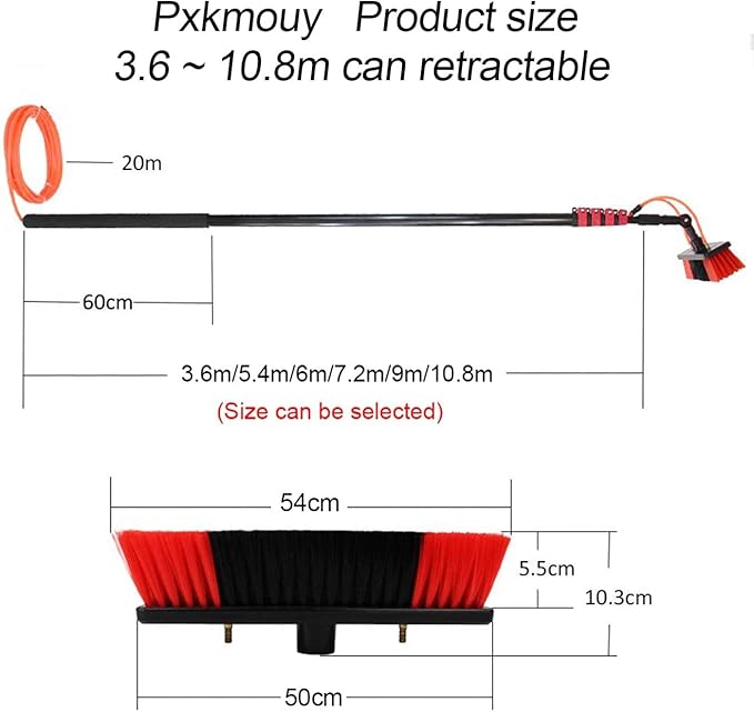 Solar Panel Cleaning Brush Kit - 20ft Telescopic Window Cleaner for Photovoltaic Panels & Conservatory Roofs - Ultimate Water-Fed Pole Cleaning Solution