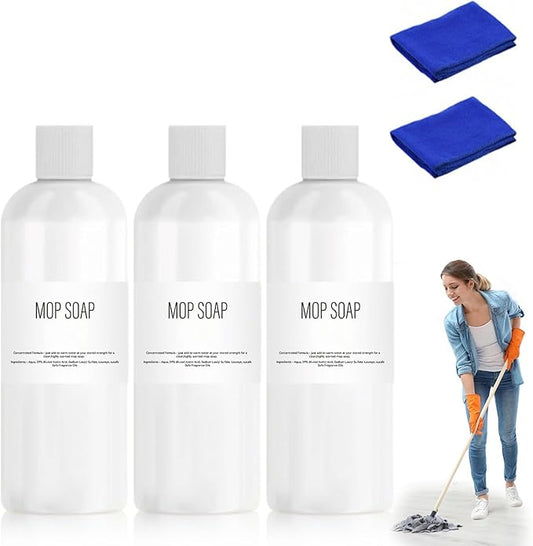 2026 Upgrade Mop Soap Brazilian Waves, Highly Scented Brazilian Waves Mop Soap for Floor Cleaning, Luxury Mop Soaps For Floor Cleaning, Multisurface Bathroom and Kitchen Cleaner Supplies (3Pcs)
