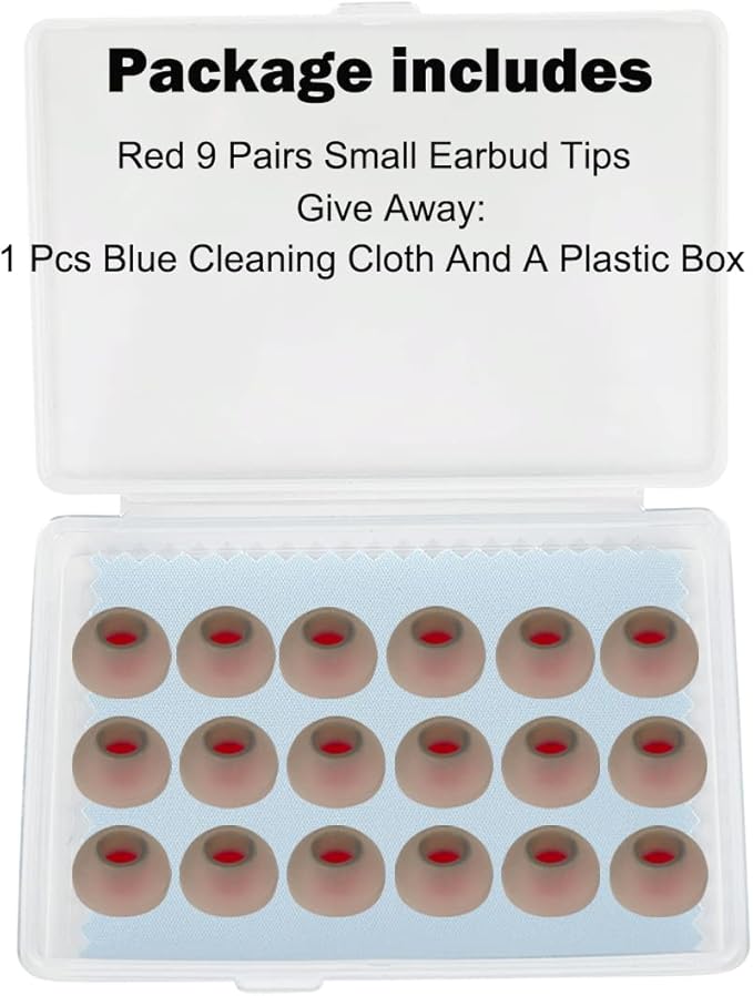 DMZHY Silicone Earbud Replacement Tips Earbud Tips Ear Tips Fit Most in-Ear Earbuds(Inner Hole 4.5mm -6mm) Headphone Eartips Ear Bud Covers Small 9 Pairs