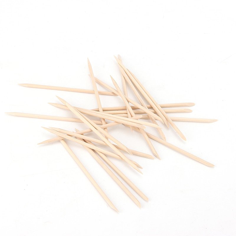 SOUJAP 2400Pcs 4.5 Inch Orange Wood Nail Sticks, Double Sided Wood Cuticle Pusher Tool, Wooden Cuticle Sticks for Manicure, Pedicure
