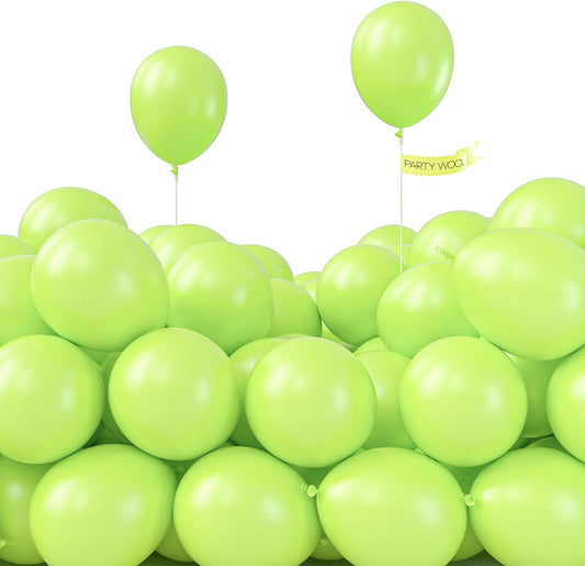 PartyWoo Lime Green Balloons - 100pcs 5-Inch Latex Helium Balloons for Graduation & Birthday Decor
