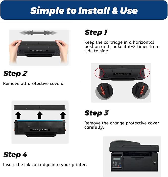 RitoTech PB-211 Toner Cartridge, PB-211EV PB211 PB 211 Black, Compatible for Pantum P2502w P2500 P2500W P2500NW M6550 M6550N M6550W M6552NW M6600 M6600N M6600W P2207 (1 Pack)