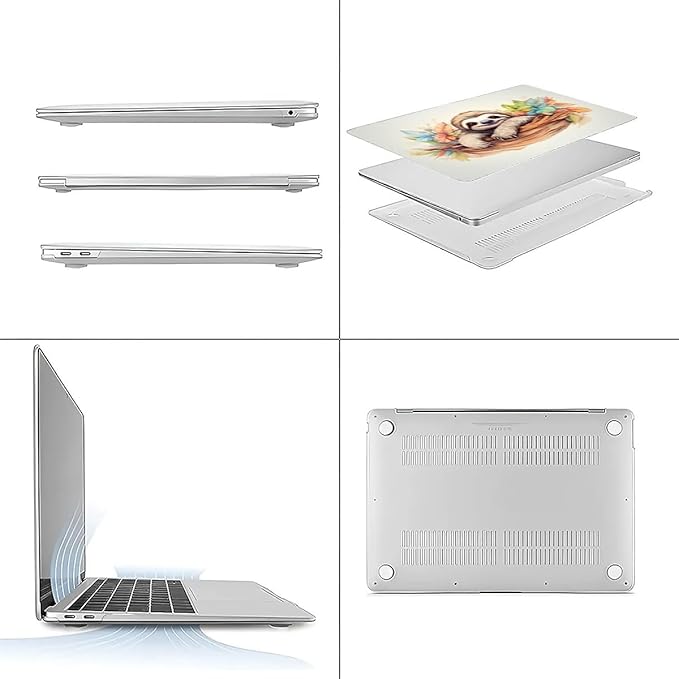 COTAIL Compatible with MacBook Air 13.3 13.6 Inch Case 2022 2021 2020 2019 Plastic Hard Shell Case Cover,13.3 Pro(A1706/A1708/A1989/A2159/A2289/A2338), Sloth