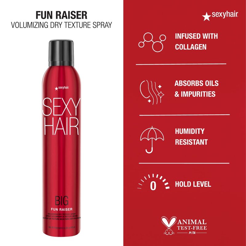 SexyHair Volumizing Dry Texture Spray - 48 Hour Hold & Humidity Resistance | 8.5 Oz for All Hair Types