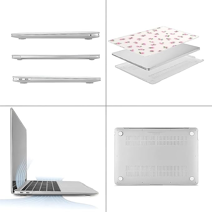 COTAIL Compatible with MacBook Air 13.3 13.6 Inch Case 2022 2021 2020 2019 Plastic Hard Shell Case Cover,13.6 Air (A2681) M2 2022, Pink Rose