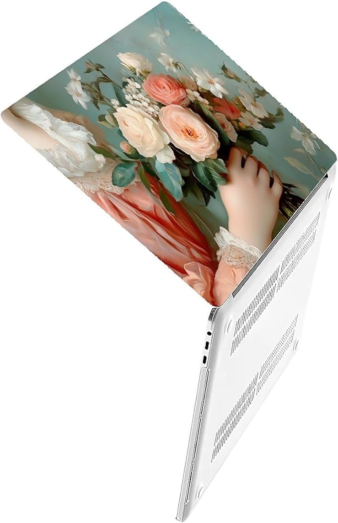 COTAIL Compatible with MacBook Air 13.3 13.6 Inch Case 2022 2021 2020 2019 Plastic Hard Shell Case Cover,13.3 Pro(A1706/A1708/A1989/A2159/A2289/A2338), A Lady with Flowers