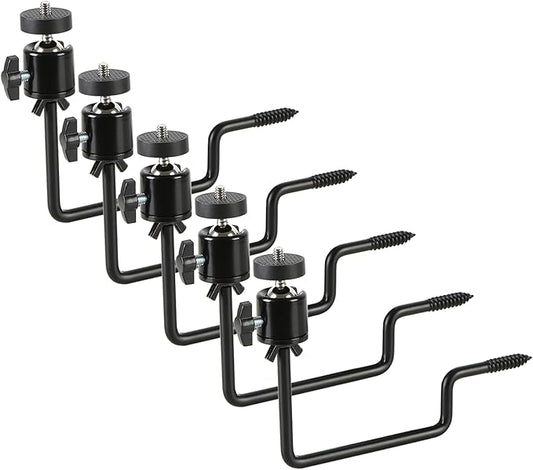 5 Pcs Trail Camera Tree Mount, Trail Camera Holder 360° Cameras Bracket for Game Cam, Hunting Accessories,Metal Security Cam Mount with 1/4 Inch Screw for Solar Panels,etc, Compact Sturdy.