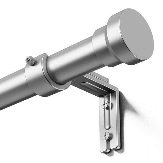 YaFex Curtain Rods 32-84 Inch, Heavy Duty 1 Inch Adjustable Curtain Rod for Windows, Silver Long Window Treatment Rods, Modern Design, Easy Installation