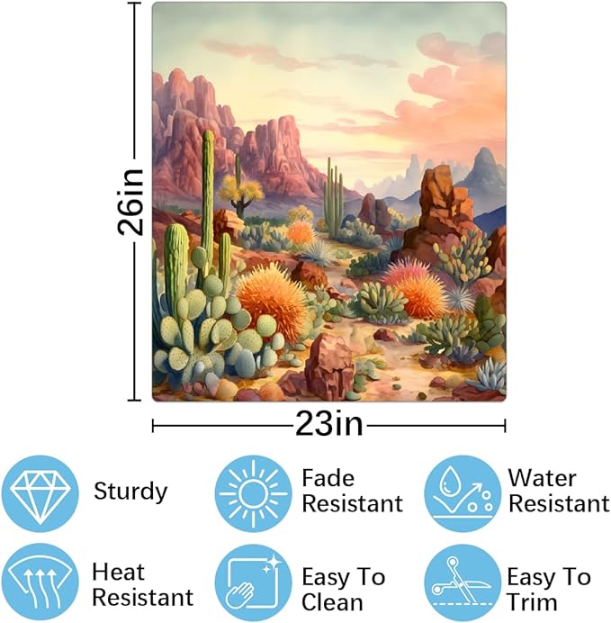 Desert Stone Cactus Dishwasher Magnet Cover Decorative Refrigerator Covers Magnetic Reusable Dishwasher Door Cover Kitchen Appliance Sticker Cover 23x26Inch