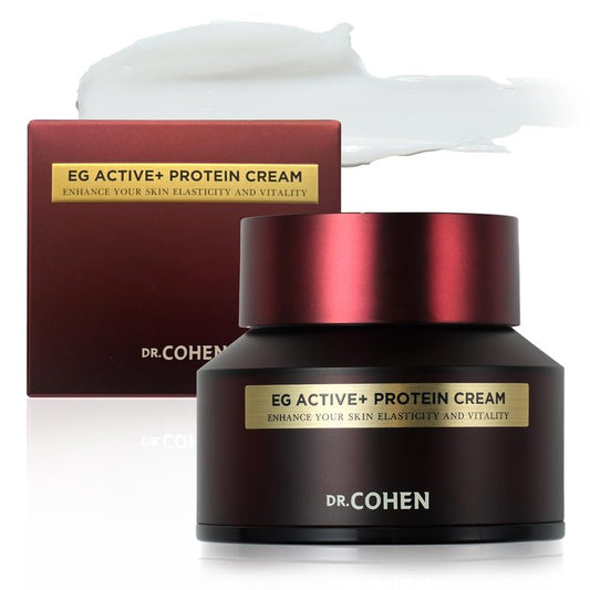 DR. COHEN EG ACTIVE Nano-EGF Hydrating Face Cream – Egg Protein, Ceramide & Hyaluronic Acid – Daily Skin Hydrating Facial Cream – Ideal for Post-Skin Care Routines – 1.69 fl oz