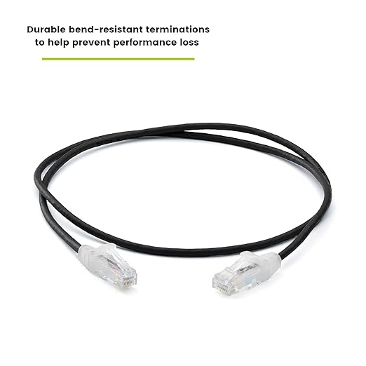 TRUECABLE Cat6 Component Rated Patch Cable, Unshielded (U/UTP), 3ft, Black, 28AWG Stranded Pure Copper, Snagless 10G High-Speed Ethernet Cable, PoE++ 4PPoE 100W, UL Listed, RoHS-3, 1 Pack