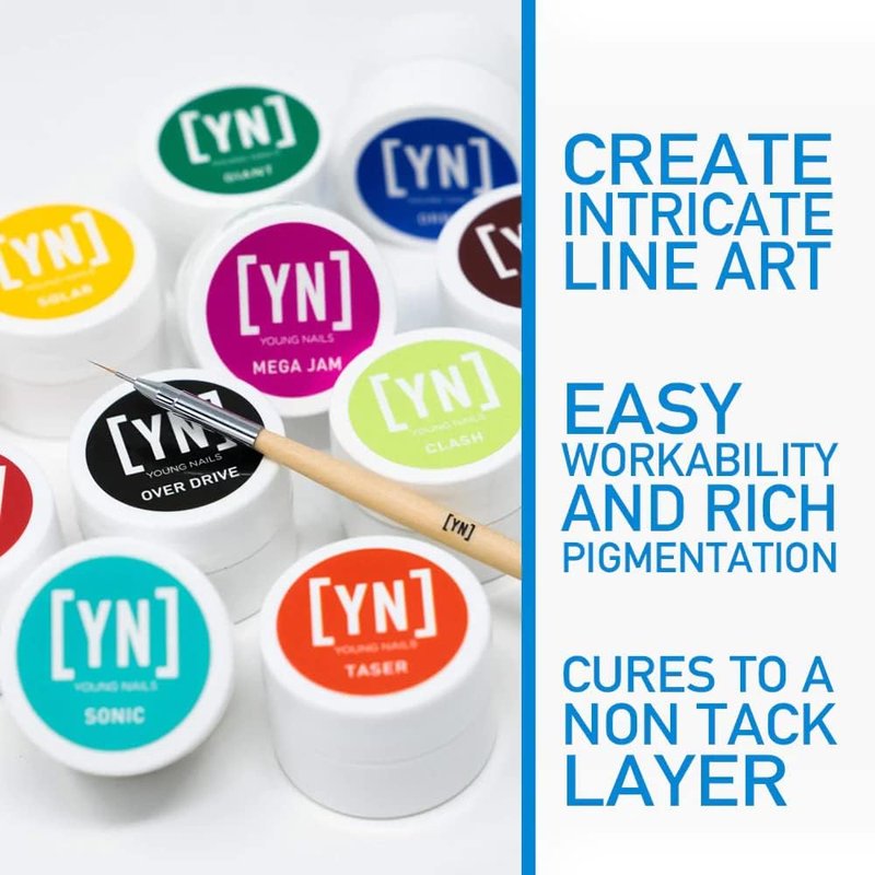 Young Nails Mission Control Gel Paint for Nail Art - Professional Precision Liner & Design Polish, UV/LED Cure, Rich Pigment & Shine, Nail Art Gel Liner for Detailed Designs, Gel Pot, Cloudette, 5g