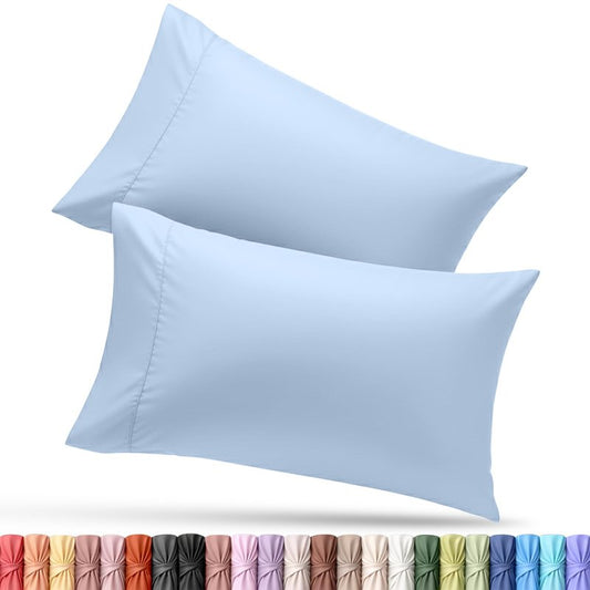 Utopia Bedding Pillow Cases Standard Size 2-Pack – Soft Brushed Microfiber – Envelope Closure – Perfect for Hospitals, Hotels, Guest Rooms – Oeko-TEX Certified, 20x26 Inches (Ice Blue)
