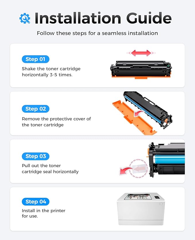 JCTONER 215A Toner Cartridge Set 4-Pack High Yield