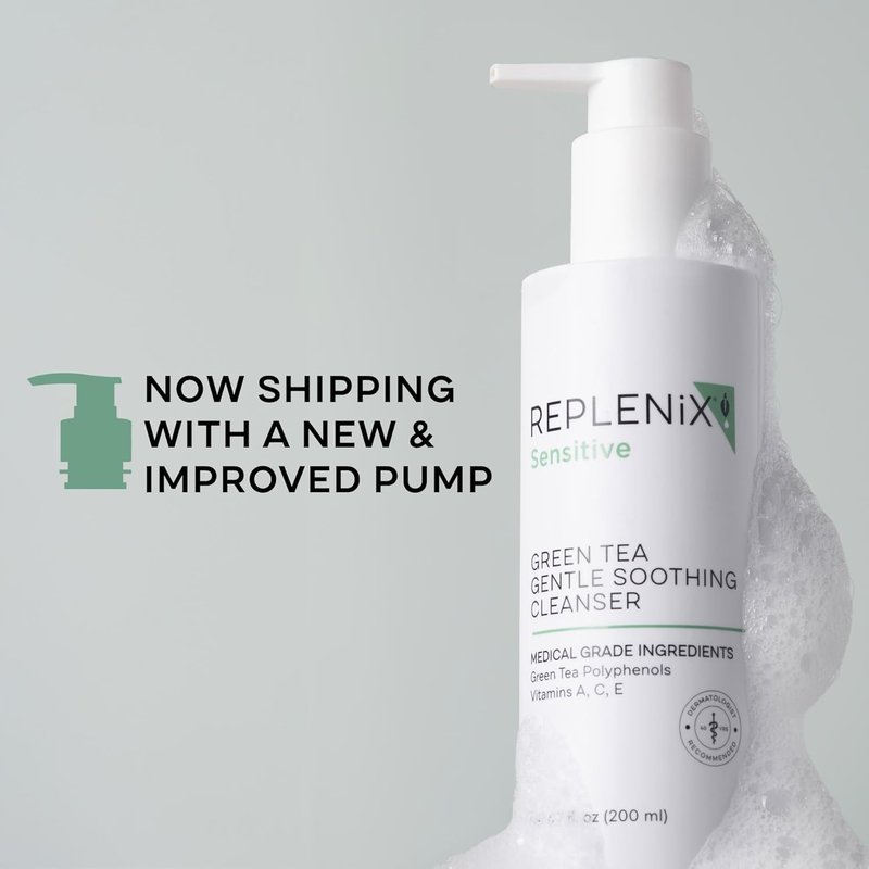 Replenix Green Tea Facial Cleanser - Soothing Medical-Grade Face Wash for Sensitive Skin | 6.7 fl. oz