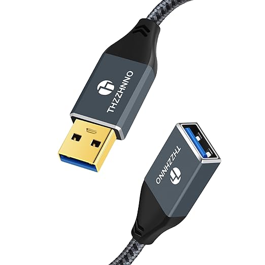 Thzzhnno USB 3.0 Extension 26FT, USB Male to Female USB 3.0 Extender Cable for Webcam, Camera, Phone, USB hub, Mouse, Keyboard, Printer, Hard Drive, Headset