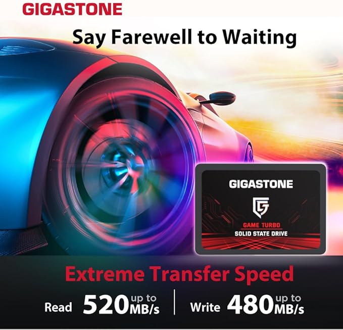 Gigastone 128GB Game Turbo SSD (2-Pack) Up to 500MB/s with SLC Caching Gaming/PC/Desktop/Laptop Upgrade SSD 5-Year Warranty 2.5" SATA Internal Disk Solid State Drives 2.5 inches SATA 3.0 Disk