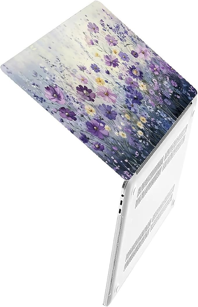 COTAIL Compatible with MacBook Air 13.3 13.6 Inch Case 2022 2021 2020 2019 Plastic Hard Shell Case Cover,13.3 Pro(A1706/A1708/A1989/A2159/A2289/A2338), Purple Wildflowers