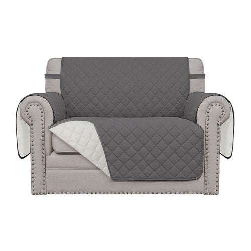 Easy-Going Oversized Chair Sofa Slipcover Reversible Sofa Cover Water Resistant Couch Cover Furniture Protector Cover with Elastic Straps for Pets Dog (Oversized Chair, Gray/Ivory)