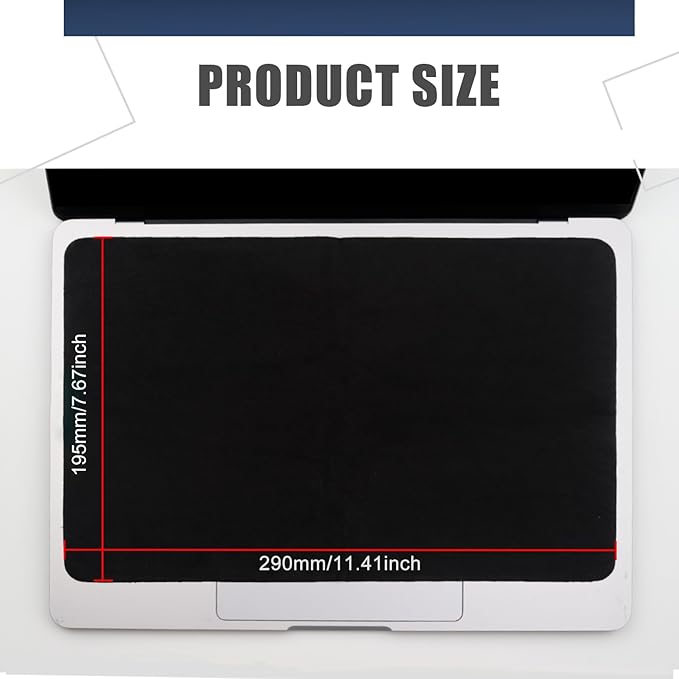 MUBUY-GOL 3 Pack Microfiber Liner Cleaning Cloth 13" with Screen Keyboard Imprint Protection, Laptop Keyboard Protector Compatible with MacBook Neo13/Pro13 /Air 13" and MacBook Pro 14"-Black