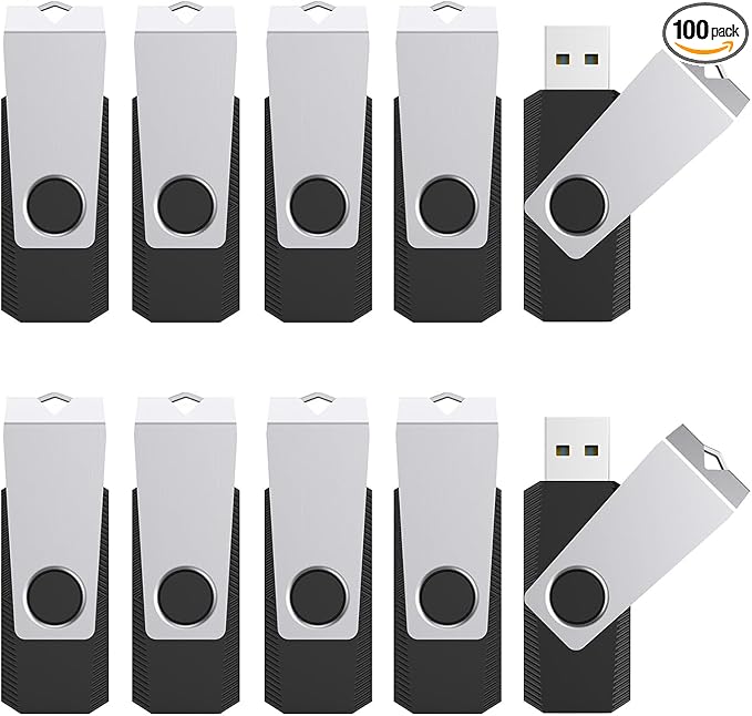 TOPESEL USB Storage Flash Drive,100PCS 4GB Flash Drive Bulk USB 2.0 Flash Drive Bulk Pack, Flash Drives Memory Stick, USB Drive Thumb Drives Flash Memory Stick (4G, 100 Pack, Black)
