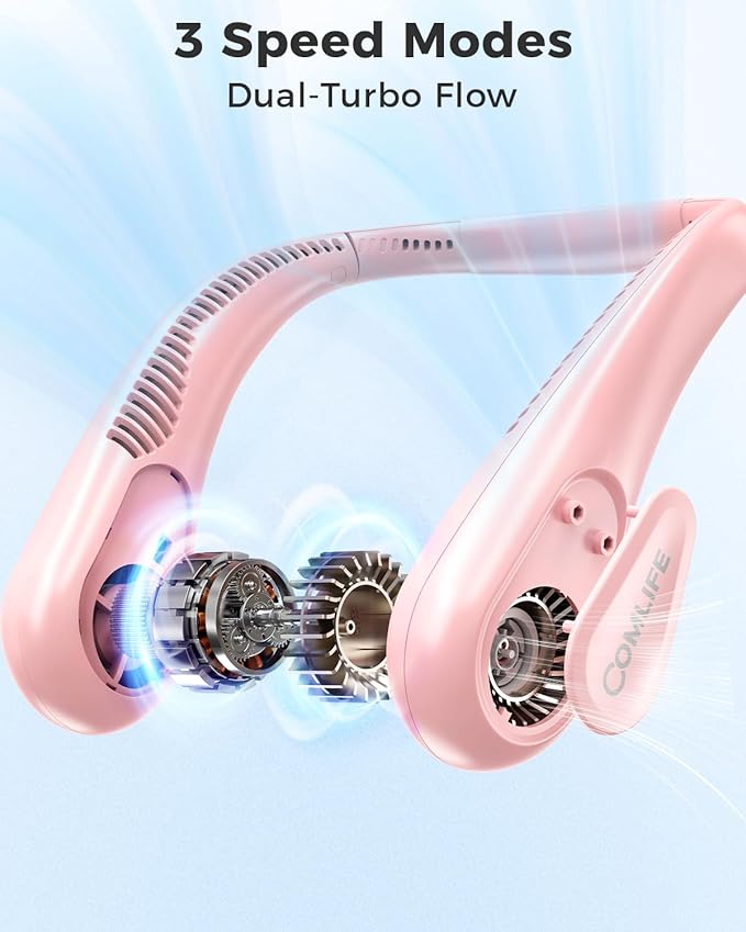 Portable Bladeless Neck Fan, Mothers Day Gifts for Mom Women Hot Flash, Birthday Gift for Men Dad Father Teacher, Wearable Cooling Fan Rechargeable for Camping Travel Beach Golf Cruise Essentials 2026