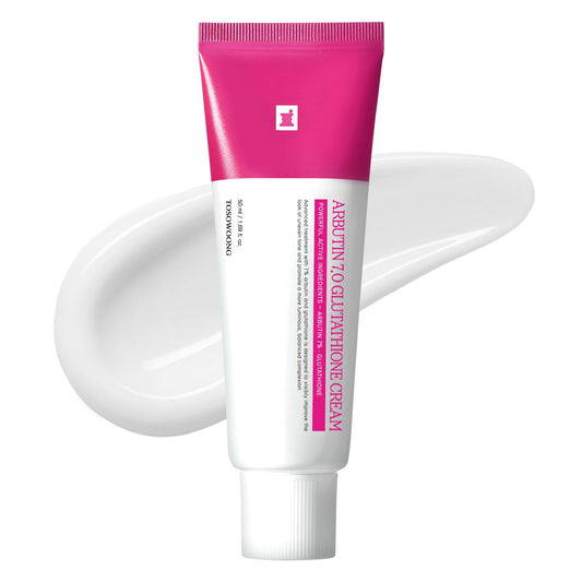 TOSOWOONG Arbutin 7% Glutathione Cream, 70,000ppm Arbutin + 5,001ppm Glutathione, Niacinamide, Dark Spots, Freckle, Blemishes, Pigmentation, Dullness, Uneven Tone, Korean Skin Care, 50ml, 1.69 fl.oz.