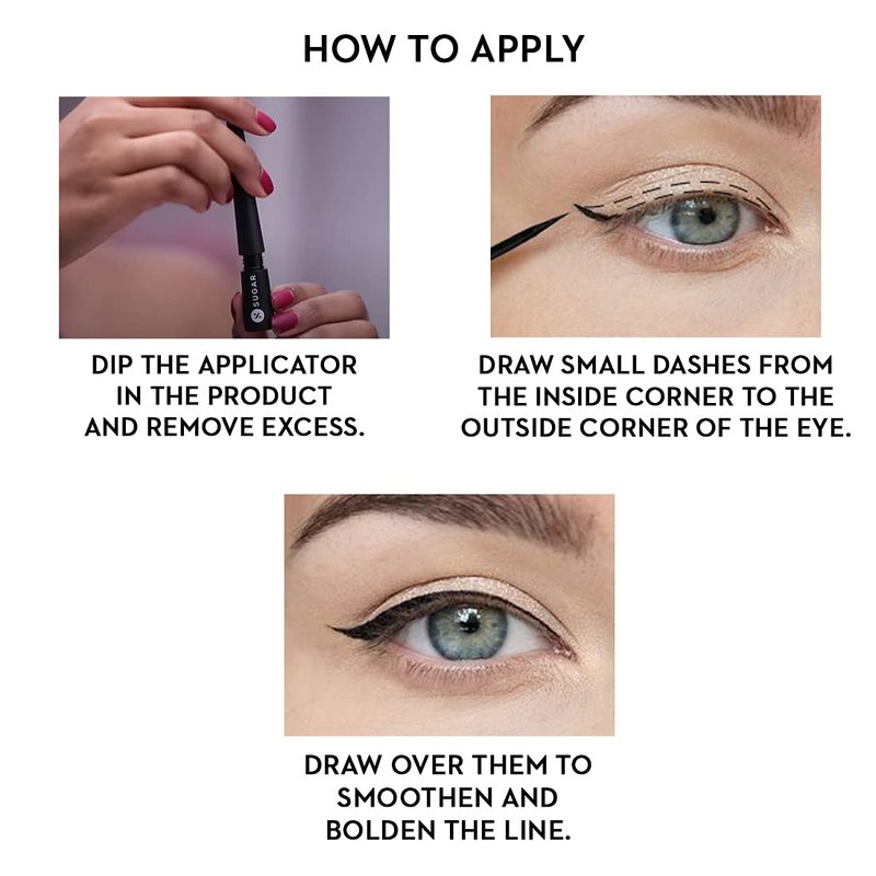 SUGAR Cosmetics Gloss Boss 24HR Eyeliner01 Back In Black (Black) Long lasting, 24hr Coverage