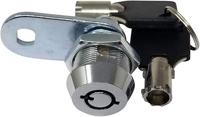 Admiral Locks Tubular Cam Lock, Keyed Alike Removable Key RV Compartment Storage Lock Cabinet Locks (Chrome Pack of 2, 5/8 Inch 180°)