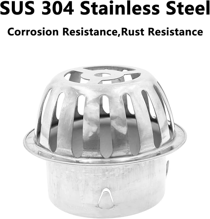 Roof Floor Drain,SAFYY 304 Stainless Steel Roof Drain Dome,Balcony Roof Dome Drain Cover,Yard Outdoor Anti Blocking Strainer,Gardens Gutter Cleaning Tool,Rain Bucket Drainage Parts (2, 83mm/3.3")