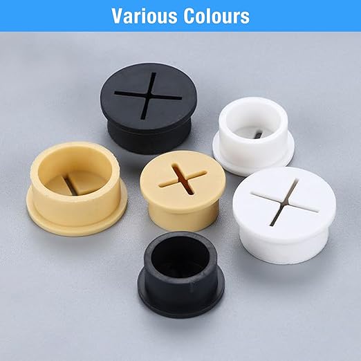 BOPOREAE Desk Grommet, 3/4 in 20 mm Silicone Rubber Grommets, Black Desk Hole Cover for Cables, Flexible Wall Cord Pass Through Grommet for Office Table Computer Home Furniture Wire Organizer-15 Pcs