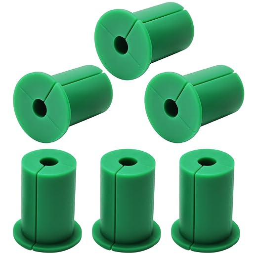 EASYEAH 6pc Starlink Cable Grommet 1" Silicone Waterproof Wall Hole Pass Through Split Cable Bushings for TV Wire Ethernet Cord, Starlink Cable Routing Kit Accessories, 38mm/1.5" Ht, Green