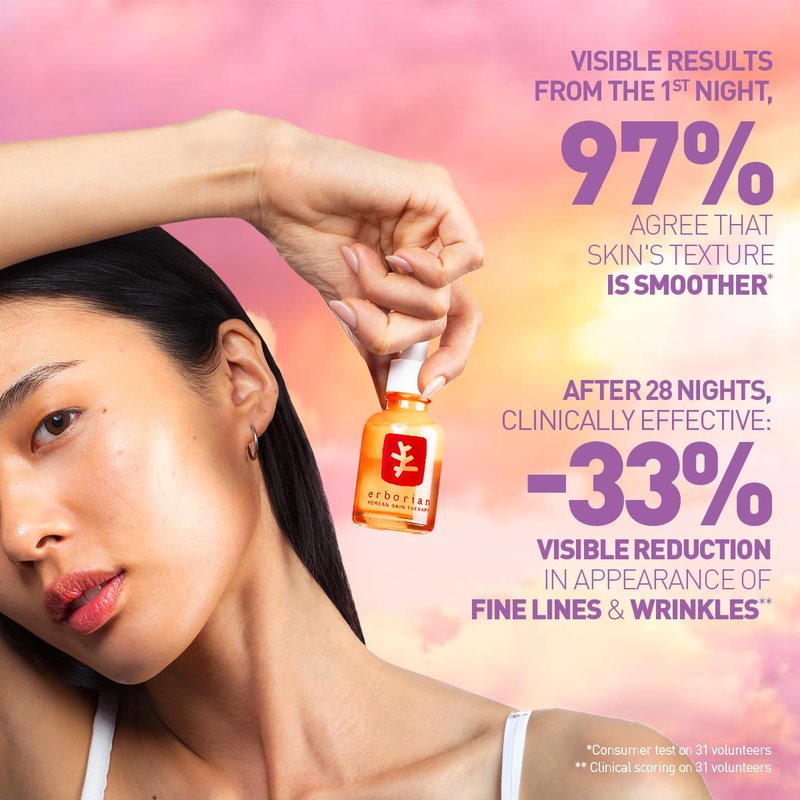 Erborian Multi-Perfecting Milky Night Serum, Skin Therapy, for Wrinkles & Fine Lines, Texture, Evenness - Visible Results after 1st Night - Hydrating with 10% PHA, Hyaluronic Acid - Korean Skincare
