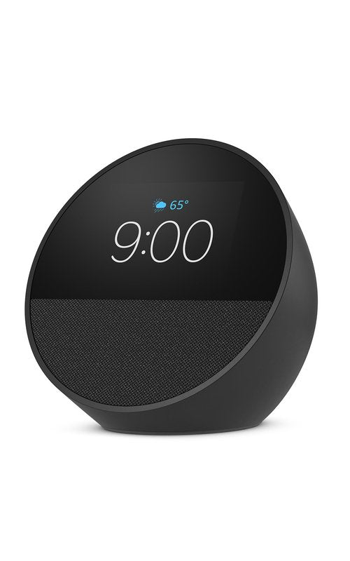 Like-New Amazon Echo Spot (newest model), Great for nightstands, offices and kitchens, Smart alarm clock, Designed for Alexa+, Black