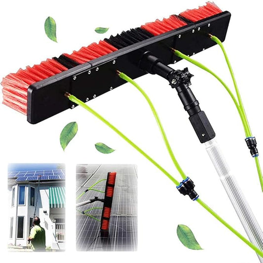 Photovoltaic Panel Cleaning, 3-12M Water Fed Telesbrush, Window Clean, Extendable Cleaner Conservatory Roof Cleaning Tools Pole/8M Rod/30Cm Brush Head
