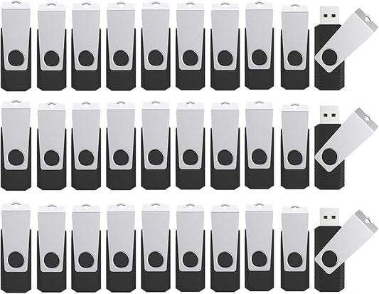 2GB Flash Drives 100 Pack, Wooolken USB 2.0 Thumb Drive with Lanyards Bulk USB Sticks for Weddings,Office, School, Data Storage Backup