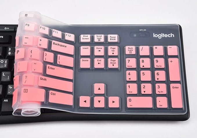 Keyboard Cover for Logitech MK370 MK295 MK270 K270 Keyboard, Logitech MK370 MK270 K270 Keyboard Skin Protector - Gradual Pink