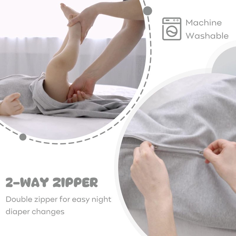 Yoofoss Baby Sleep Sack 0-6 Months 100% Organic Cotton 0.5 TOG Baby Sleeping Bag 2-Way Zipper Toddler Wearable Blankets 3 Pack Breathable Lightweight (Small)