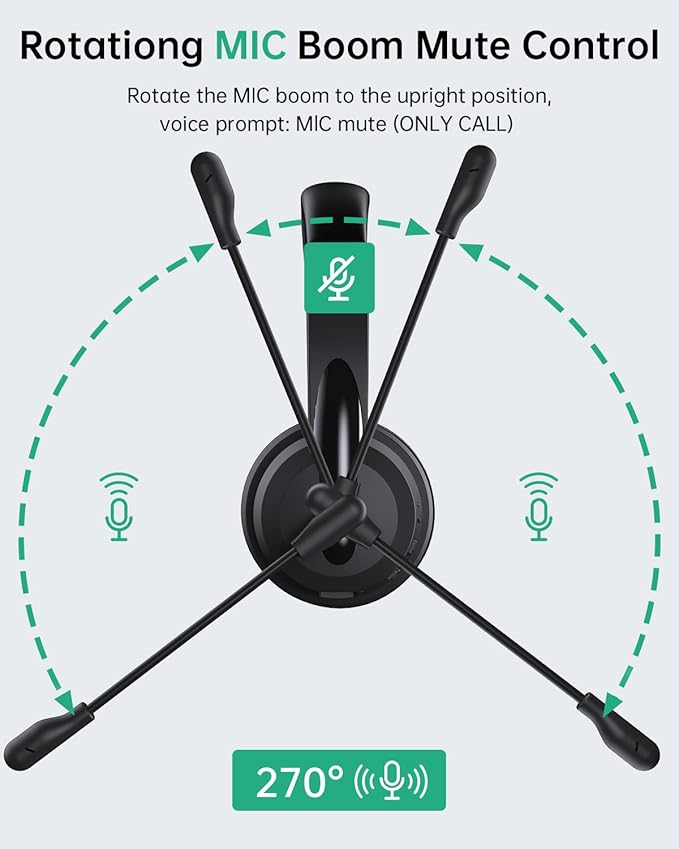 Masajoy Wireless Headphones with Microphone