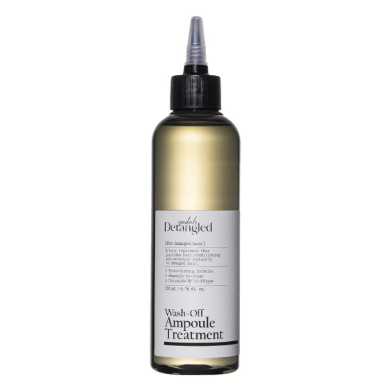 YADAH Detangled Wash-Off Ampoule Treatment 6.76 fl oz | Deep Repair & Nourishment with Ceramide NP, Hyaluronic Acid, Avocado Oil | Smooths, Moisturizes, Restores Shine for Damaged, Dry, Frizzy Hair
